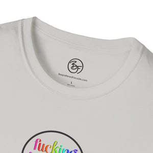 Bespattered Facade Rainbow "Effing Brilliant" Lightbulb Unisex Softstyle T-Shirt