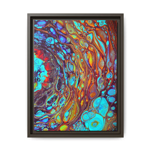Bespattered Facade Fluid Art Abstract Painting Framed Canvas Art Print | 4 Frame Colors | Multiple Sizes