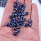 Indigo Striped Rondelle: Blue & White Bone Beads, 6x5mm, 40 pcs