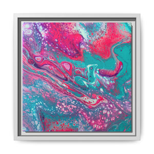 Bespattered Facade Fluid Art Abstract Painting Framed Canvas Art Print | 4 Frame Colors | Multiple Sizes