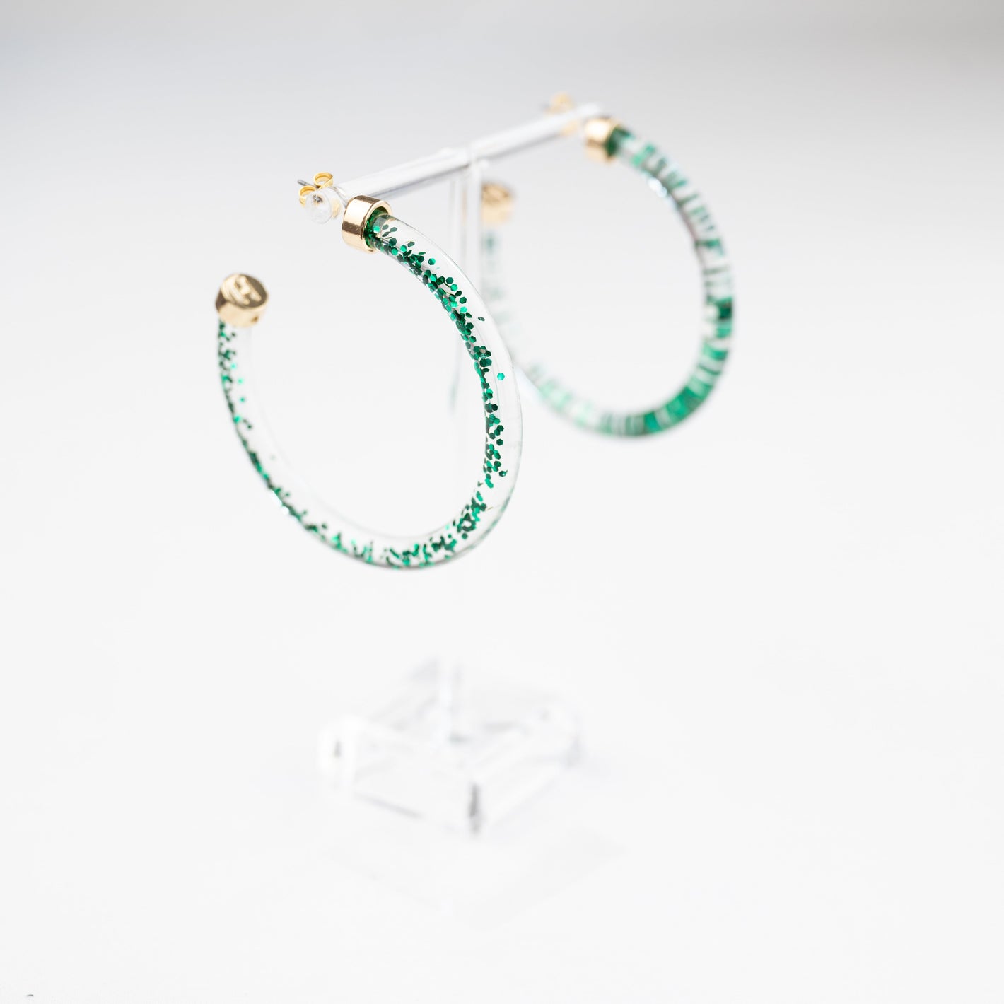 Hoops - Green Glitter