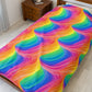 Bespattered Facade Windswept Rainbows Velveteen Plush Blanket | 3 Sizes
