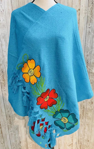 Embroidered Handmade Mexican Shawls Rebosos Bordados