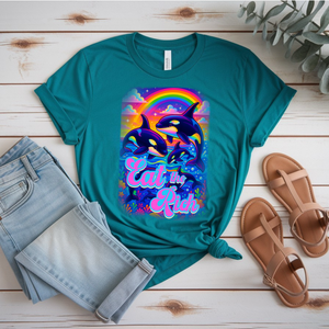 Bespattered Facade Whimsical "Eat the Rich" Orcas Unisex Softstyle T-Shirt