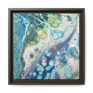 Bespattered Facade Fluid Art Abstract Painting Framed Canvas Art Print | 4 Frame Colors | Multiple Sizes