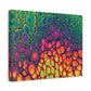 Bespattered Facade Neon Butterfly Stretched Matte Canvas Art Prints | Multiple Sizes