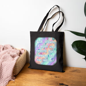 Bespattered Facade Rainbow "Self Improvement" Canvas Tote Bag Reusable Carryall