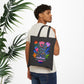 Bespattered Facade "Equality and Not Revenge" Floral Canvas Tote Bag Reusable Carryall