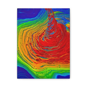 Bespattered Facade Fluid Art Abstract Painting Stretched Matte Canvas Art Prints | Multiple Sizes