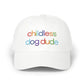 Childless Dog Dude Rainbow Embroidered Classic Cap (10 Hat Colors)