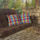 Bespattered Facade Rainbow Plaid UV-Resistant Outdoor Pillows | 4 Sizes