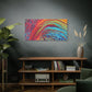 Bespattered Facade Rainbow Rings Stretched Matte Canvas Art Prints | Multiple Sizes