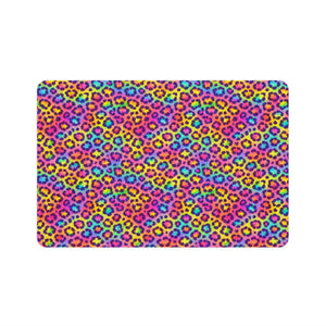 Bespattered Facade Rainbow Leopard Pet Food Mat