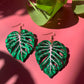 Monstera Leaf Acrylic Statement Earrings