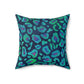 Bespattered Facade Emerald Leopard Square Throw Pillow | 4 Sizes
