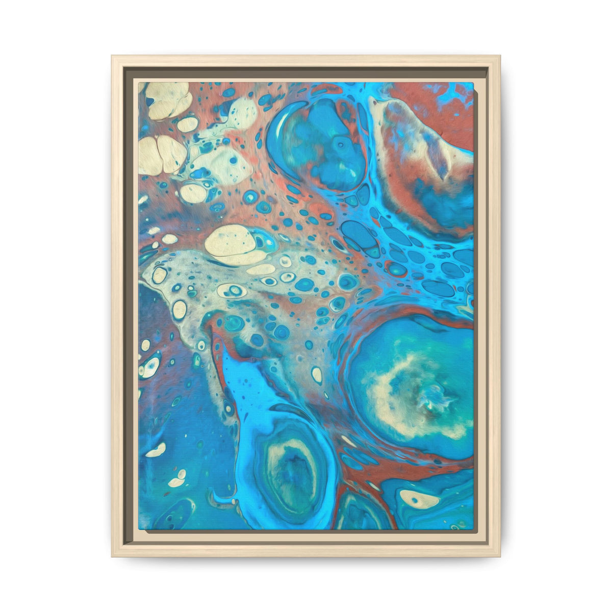 Bespattered Facade Fluid Art Abstract Painting Framed Canvas Art Print | 4 Frame Colors | Multiple Sizes