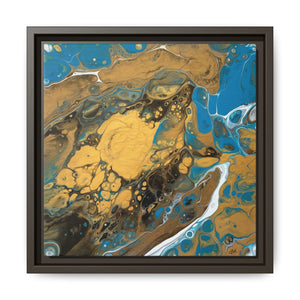 Bespattered Facade Fluid Art Abstract Painting Framed Canvas Art Print | 4 Frame Colors | Multiple Sizes