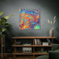 Bespattered Facade Fluid Art Abstract Painting Stretched Matte Canvas Art Prints | Multiple Sizes