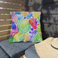 Bespattered Facade Rainbow Abstract UV-Resistant Outdoor Pillows | 4 Sizes