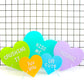 Cool tone acrylic hearts - customize with included stickers