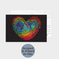 Rainbow Thumbprint Heart Postcards, Pack of 32