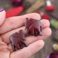 Herd of Burgundy Elephants: Hand Carved Bone Beads, 24x26mm, 6 pieces