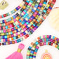 Multicolor Mermaid Reef Bone Spacer Beads: 5x4mm Heishi, Tube Shaped