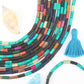 Fisherman's Blues Multi Color Bone Tube Beads, 4x9mm
