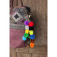 Multicolor Pom Pom Keychain with Beads and Bells | Handmade Zipper Pull | Thailand