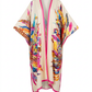Vibrant Feather Print Kimono