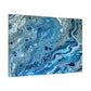Bespattered Facade Blue Marble Stretched Matte Canvas Art Prints | Multiple Sizes