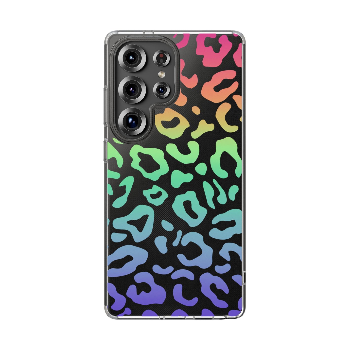 Bespattered Facade Bright Rainbow Leopard Clear Case