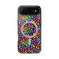 Bespattered Facade Bright Rainbow Leopard MagSafe Clear Impact Cases