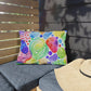 Bespattered Facade Rainbow Abstract UV-Resistant Outdoor Pillows | 4 Sizes