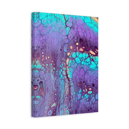 Bespattered Facade Fluid Art Abstract Painting Stretched Matte Canvas Art Prints | Multiple Sizes