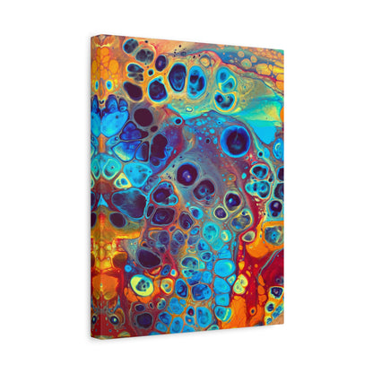Bespattered Facade Fluid Art Abstract Painting Stretched Matte Canvas Art Prints | Multiple Sizes