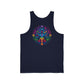 Chakra Jersey Tank - Colorful Tree of Life Design (Printed on Back)