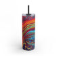 Bespattered Facade Rainbow Rings Maars Maker Skinny Matte Tumbler 20oz