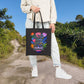 Bespattered Facade "Equality and Not Revenge" Floral Canvas Tote Bag Reusable Carryall