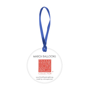 Frank Lloyd Wright March Balloons Porcelain Keepsake Ornament – Flat Ceramic, Gift-Ready