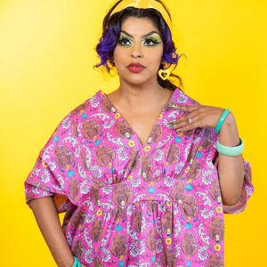 Monkey Business Maxi Caftan in Magenta Madness