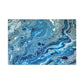 Bespattered Facade Blue Marble Stretched Matte Canvas Art Prints | Multiple Sizes