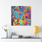 Bespattered Facade Fluid Art Abstract Painting Stretched Matte Canvas Art Prints | Multiple Sizes