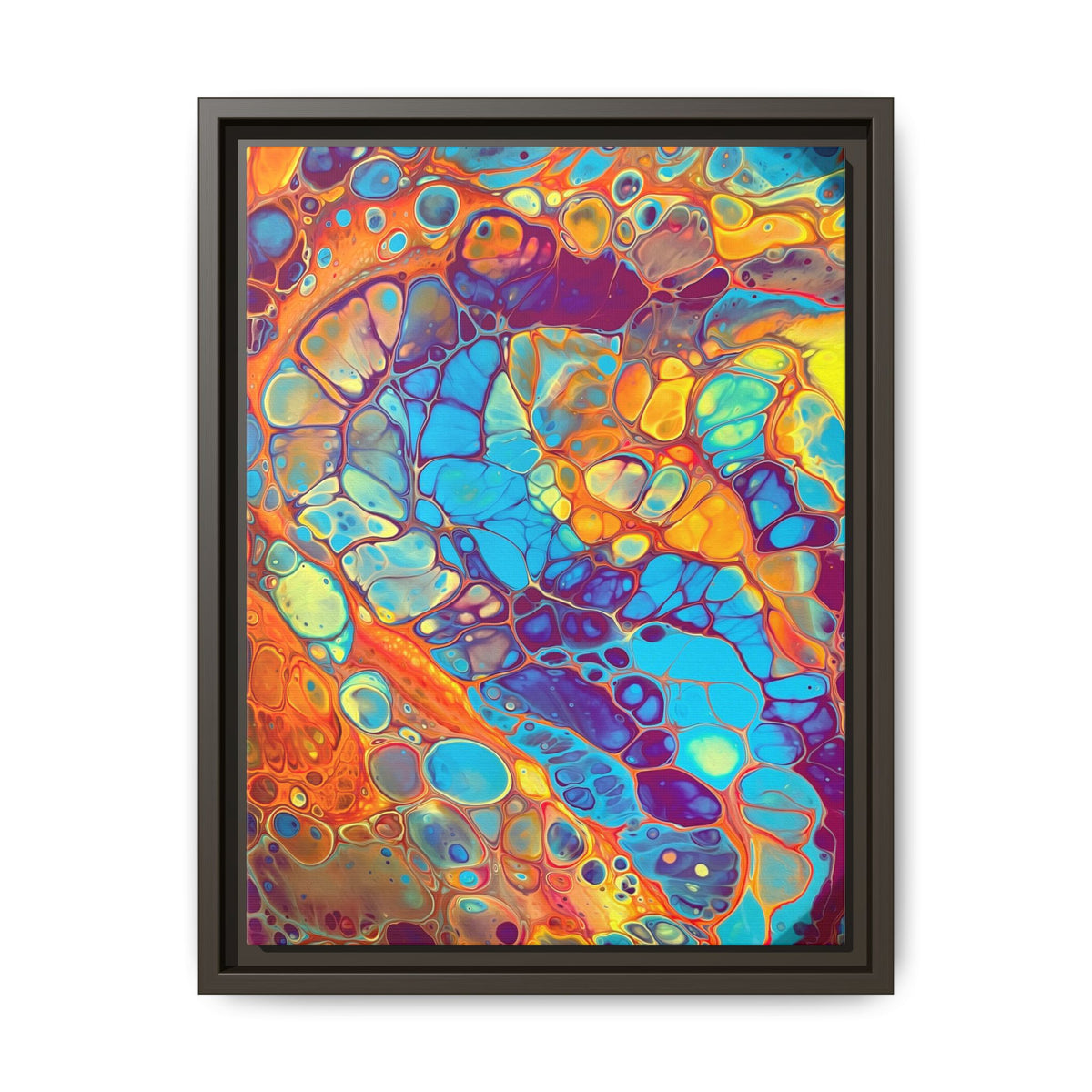 Bespattered Facade Fluid Art Abstract Painting Framed Canvas Art Print | 4 Frame Colors | Multiple Sizes