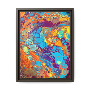Bespattered Facade Fluid Art Abstract Painting Framed Canvas Art Print | 4 Frame Colors | Multiple Sizes