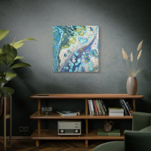 Bespattered Facade Fluid Art Abstract Painting Stretched Matte Canvas Art Prints | Multiple Sizes