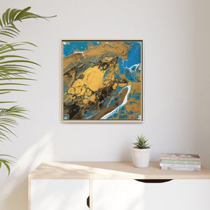 Bespattered Facade Fluid Art Abstract Painting Framed Canvas Art Print | 4 Frame Colors | Multiple Sizes