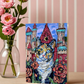 Poppy Castle Cat - Greeting Card / Fine Art Print