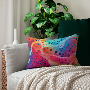 Bespattered Facade Rainbow Webs Lumbar Throw Pillow