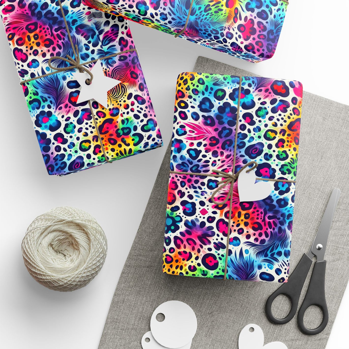 Bespattered Facade Colorful Animal Print Wrapping Paper | Three Sizes | Glossy or Matte